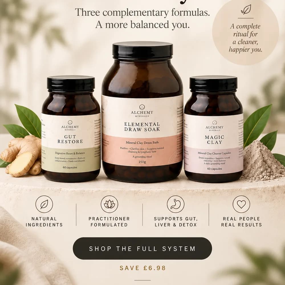 The Full System - Gut Restore, Magic Clay & Elemental Draw Soak by Alchemy Minerals
