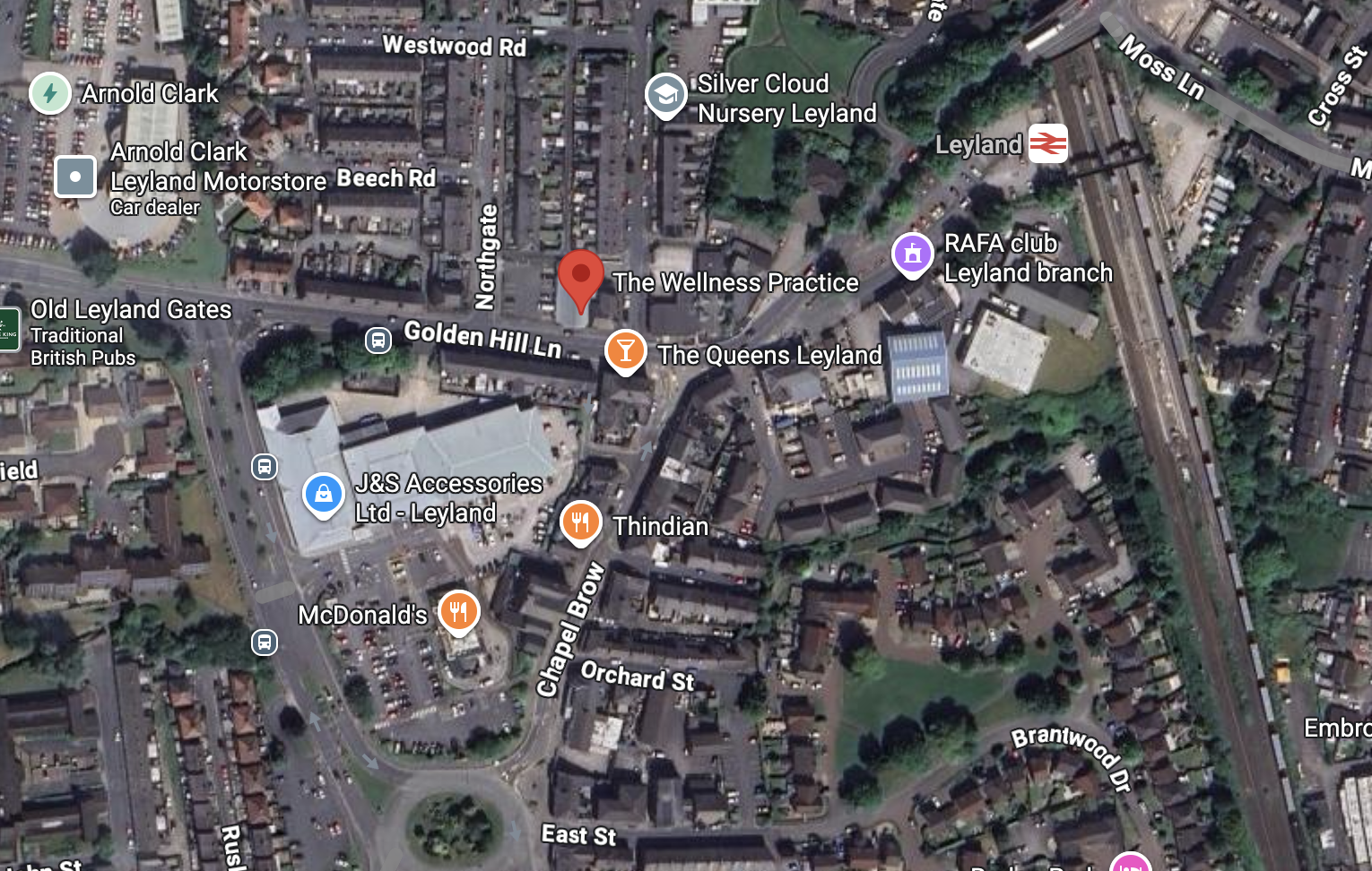 Map of Leyland showing our location